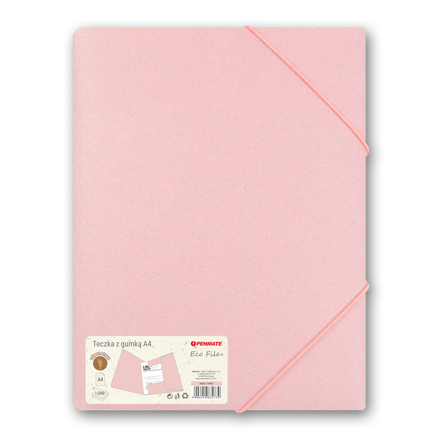 PENMATE Teczka z gumką A4 Eco File+ różowa