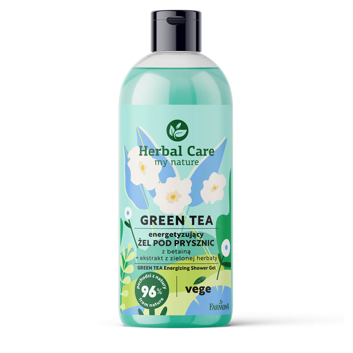 Herbal Care GREEN TEA energetyzujący żel pod prysznic z betainą, 500 ml