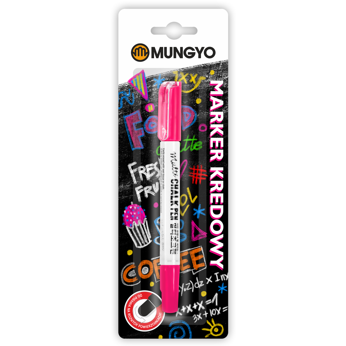 Mungyo Marker kredowy różowy na blistrze