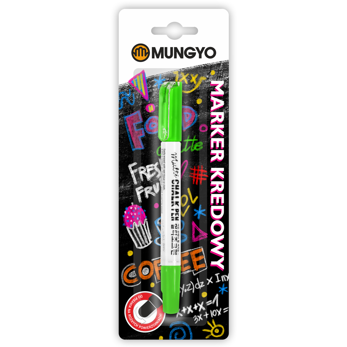 Mungyo Marker kredowy zielony na blistrze